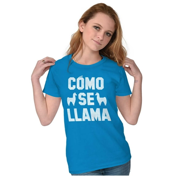 Como Se Llama Alpaca Animal Humor Womens Fitted Plus Size Graphic Tee Brisco Brands 2X