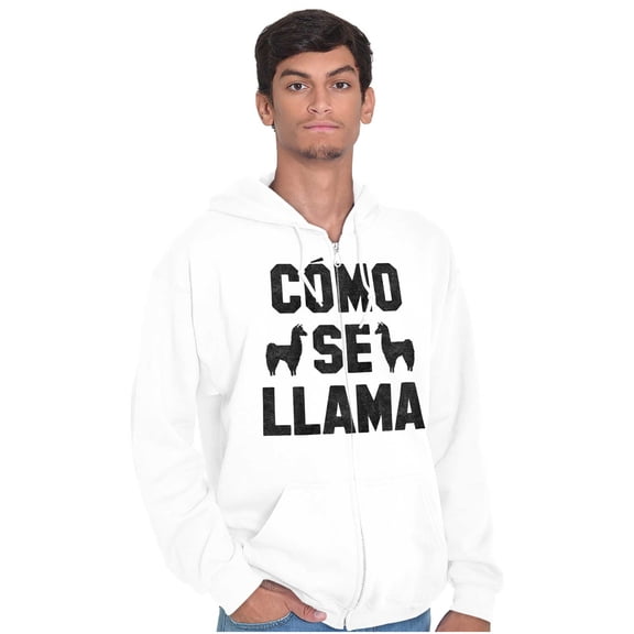 Como Se Llama Alpaca Animal Humor Zip Up Hoodie Men's Women's Brisco Brands X