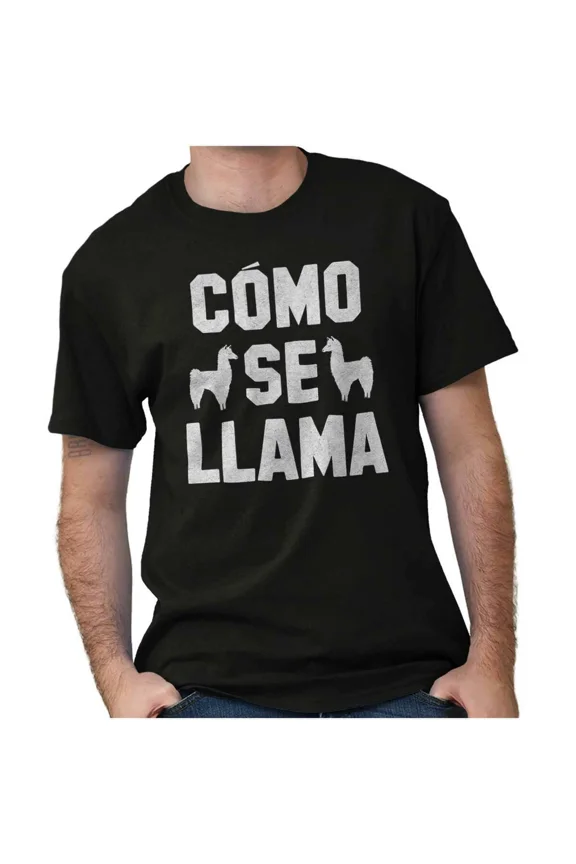 Como Se Llama Alpaca Llama Spanish Animal Humorous Quote Unisex T-Shirt, up to Size 5XL