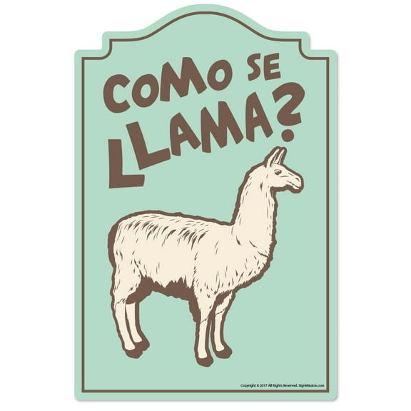 Como Se Llama Novelty Sign | Indoor/Outdoor | Funny Home Décor for Garages, Living Rooms, Bedroom, Offices | SignMission personalized gift Wall Plaque Decoration
