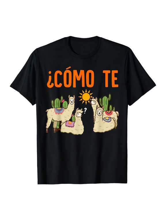 Como Te Llamas Spanish Teacher Gift Men'S Summer T-Shirt, Comfortable - Breathable, Soft, Slightly Stretching, Casual Street Style Hip Hop T-Shirt Short Sleeve
