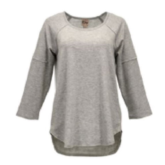 Como Vintage CS12017TSC3 Women's 3/4 Sleeve Popover Tunic, Heather Grey, 2X