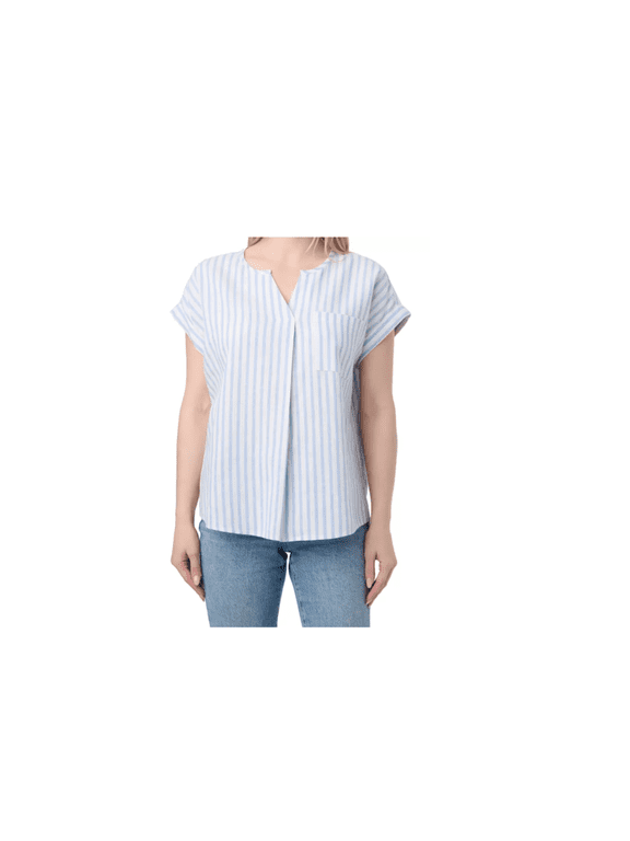 Women's Linen Blend 1-Pocket Short-Sleeve Popover Shirt (Small)