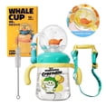 thumbnail image 1 of Comobebe Whale Sippy Cup with Straw, 10oz Spill Proof Toddler Cup with Handle & Strap, for Kids 1-3(Green), 1 of 16