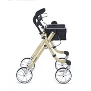 Comodita Avanti Rollator Walker with Unique One or Two-Hand Operation Ideal for Stroke Patients Lightweight Rolling Walker/Rollator (Metallic Champagne)