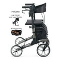thumbnail image 1 of Comodita Tipo Classic Compact Rollator with Double Fold Action and Extra Large 10" Aluminum Front Wheels (Metallic Graphite), 1 of 5