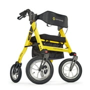 Comodita Uno All Terrain Heavy-Duty Rollator with a 16" Wide Verona Orthopedic Seat Modena yellow