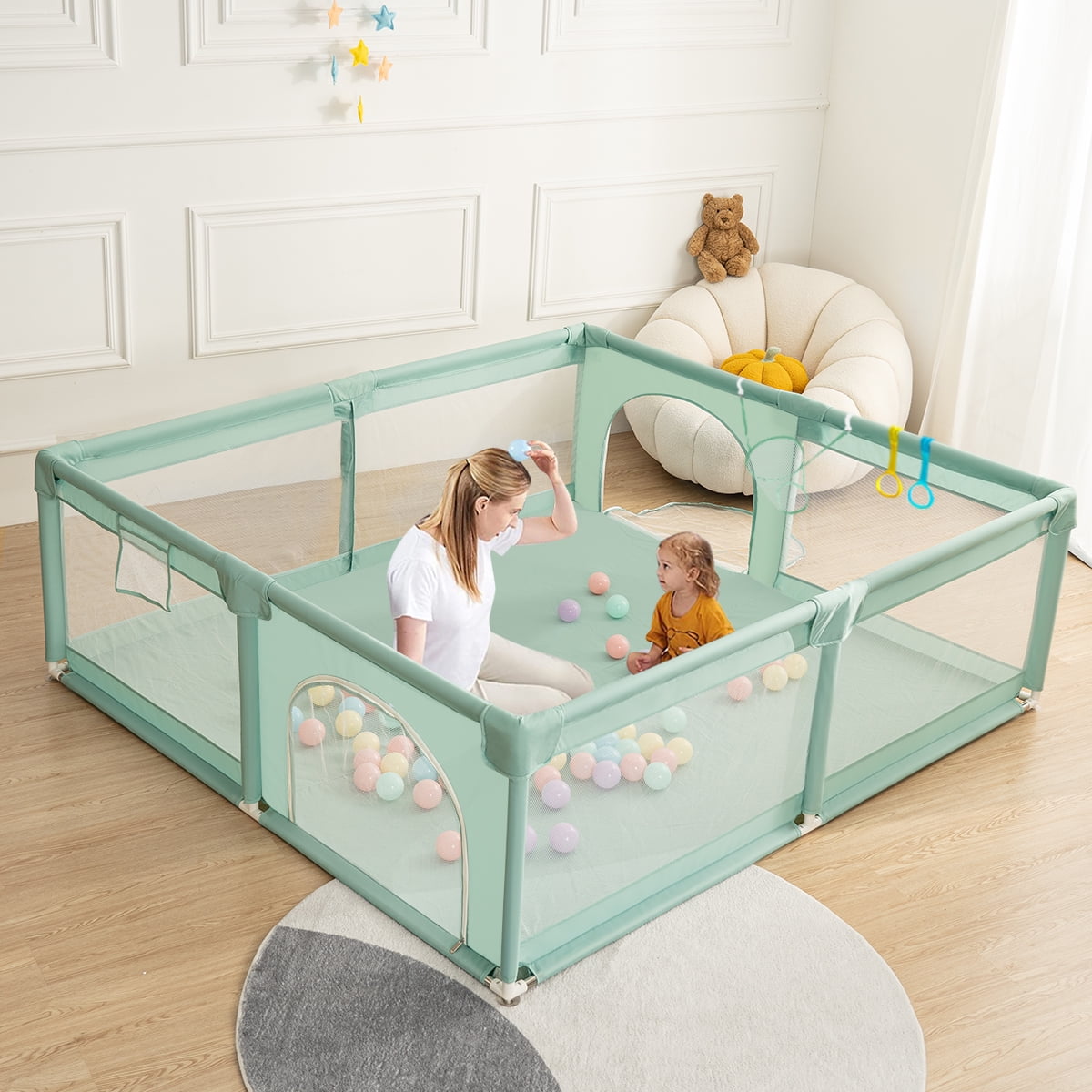Large Green Baby Playpen - Spacious Playard for Philippines | Ubuy