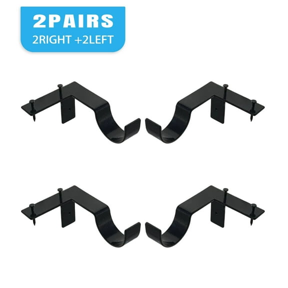Comopio 4Pcs Curtain Rod Holders Into Window Frame Curtain Rod Brackets Window Bedroom Decoration Adjustable Curtain Rod Brackets-Double Curtain Rod Holders
