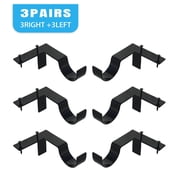 COMOPIO Curtain Rod Bracket Holder, 6PCS Window Frame Curtain Rod Brackets, Adjustable Curtain Rod Brackets for Bedroom Apartment Livingroom Decoration, Black Stainless Steel Curtain Rod Holders