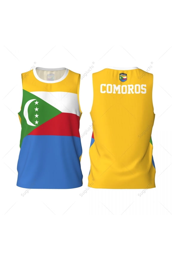 Comoros Flag Men Basketball Sports Jersey Running Fitness Multifunction Sleeveless tshirt Exclusive Custom Name Nunber
