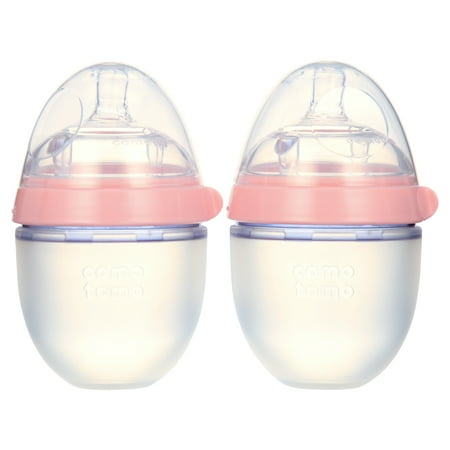 Comotomo Baby Bottle - 5oz, Pink, 2 Pack