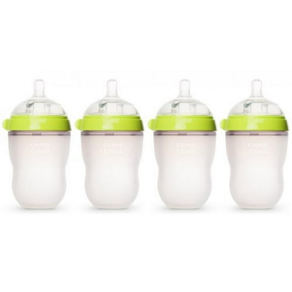 Comotomo Natural Feel 8oz. Bottle 4 Pack - Green