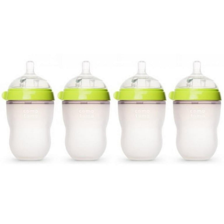Comotomo Natural Feel 8oz. Bottle 4 Pack Green