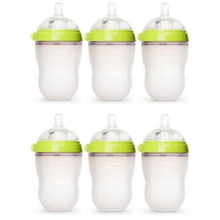 Comotomo Natural Feel 8oz. Bottle 6 Pack - Green