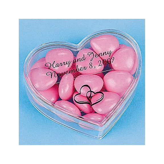 Comp-Heart Shaped Plastic Box - Party Supplies - 24 Pieces