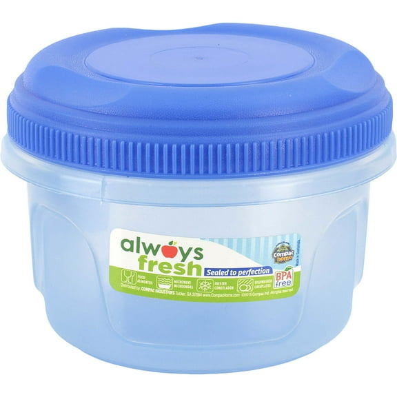 Compac Home 16oz Hi-Top Food Storage Containers, Ocean Blue, Portion Control, Dishwasher Safe 1pk