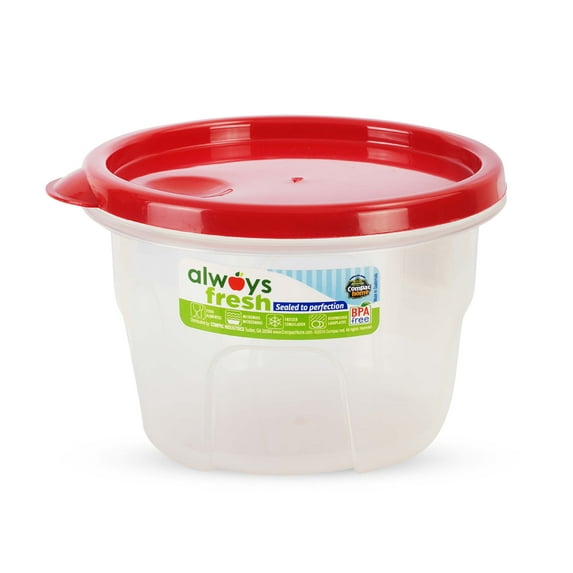 Compac Home 16oz Red Chef Cylinder Bowl, Perfect Food Storage Container, Microwave & Dishwasher Safe