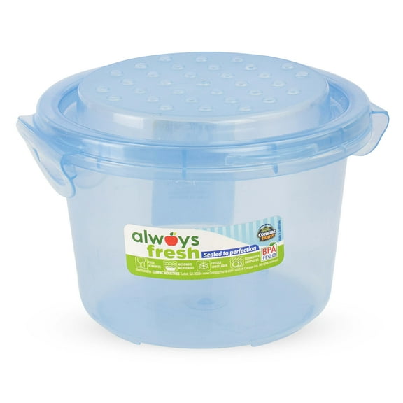 Compac Home 16oz Round Dots Bowl, Ocean Blue, Food Storage Container, Microwave & Dishwasher Safe