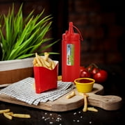 Compac Home 6.5oz Squeezable Condiment Dispenser, Red Sauce Bottle, Portion Control, Dishwasher Safe