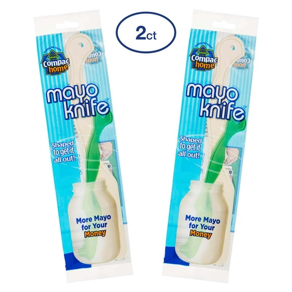Compac Home Bundle Mayo Knife & Jelly Knife, Plastic Knife Spatulas for Scraping Mayonnaise, PB&J Jars and Spreading 2pk