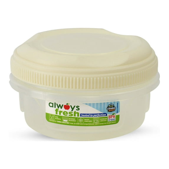 Compac Home Hi-Top Household Kitchen Plastic Cylinder Container - 12oz - Ivory - Food Storage, Portion Control, Dishwasher Safe, Microwave Safe