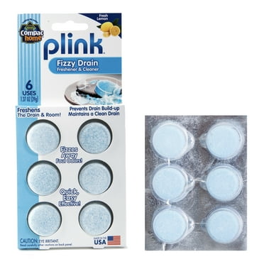 Compac Home Plink Fizzy Drain Cleaner and Deodorizer Tablets, Cleaning Sink, Lemon Scent, Pack of 12