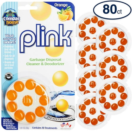 Compac Home Plink Garbage Disposal Cleaner and Deodorizer, Freshens Your Kitchen Orange, 80 Count