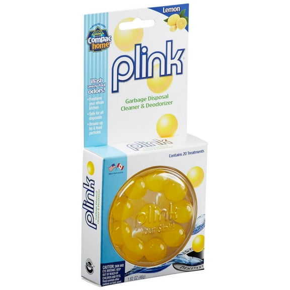 Compac Home Plink Garbage Disposal Cleaner and Deodorizer, Lemon Scent, 20-Count
