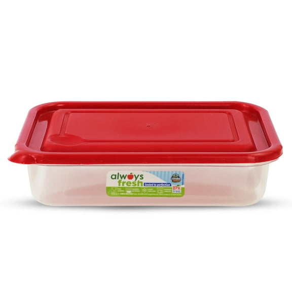Compac Home Rectangular Bowl 14oz, Red Chef, Top Food Storage Container, Dishwasher & Microwave Safe