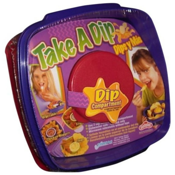 Compac Home Take A Dip Plastic Food Storage Snack Container for Lunch, Kids, Portion Control, On the Go