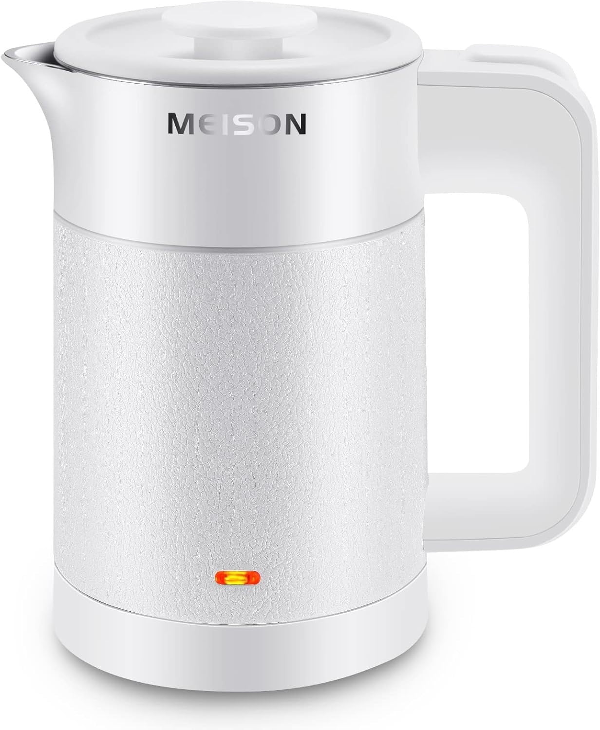 Compact 0.6L Stainless Steel Electric Kettle - Double Wall & Boil-Dry Protection