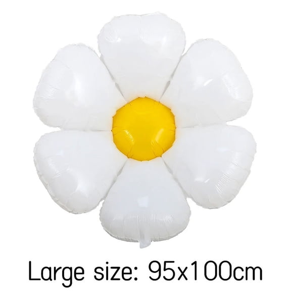 Compact 1/ Daisy Balloon Huge Flower Aluminum Foil Balloons for Birthday Baby Shower Wedding Daisy Party Decorations Supplies 10Pcs, White | Typpkmm