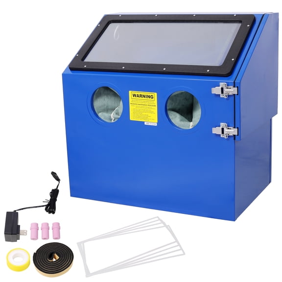 Compact 110L Bench Sandblast Cabinet, Heavy Steel, LED Light, Leak-Proof