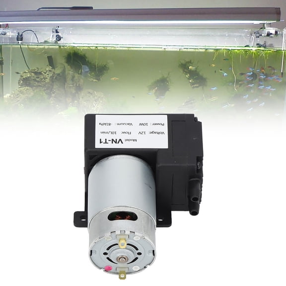 Compact 12/24V DC Air Pump, High Vacuum, 10L/min Flow Rate, Perfect for Marine, Farm Pipeline Systems