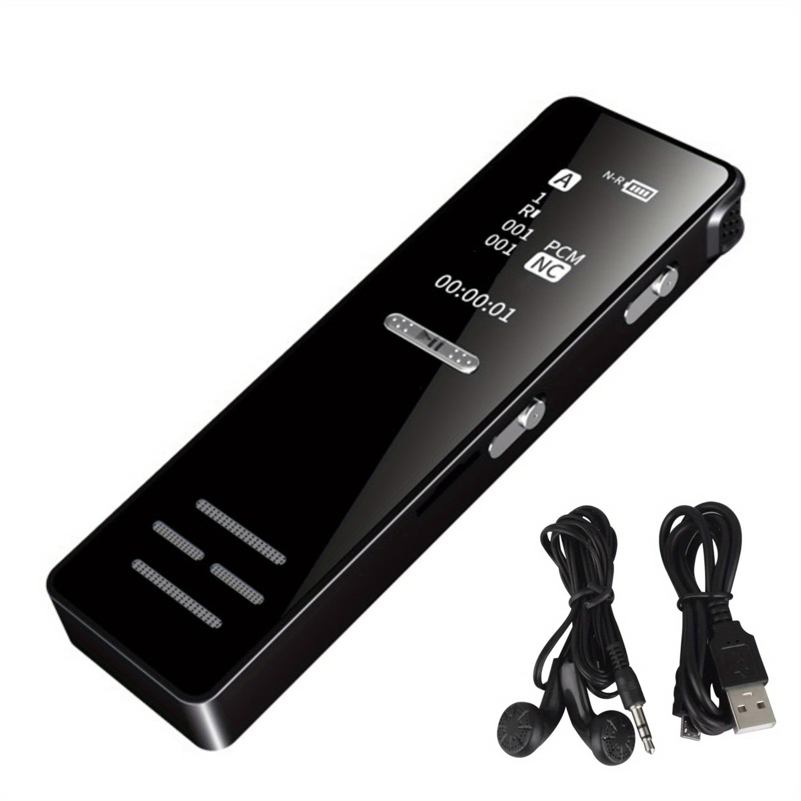 Compact 128GB Voice Recorder - OLED Screen HD Voice Activated Audio Device