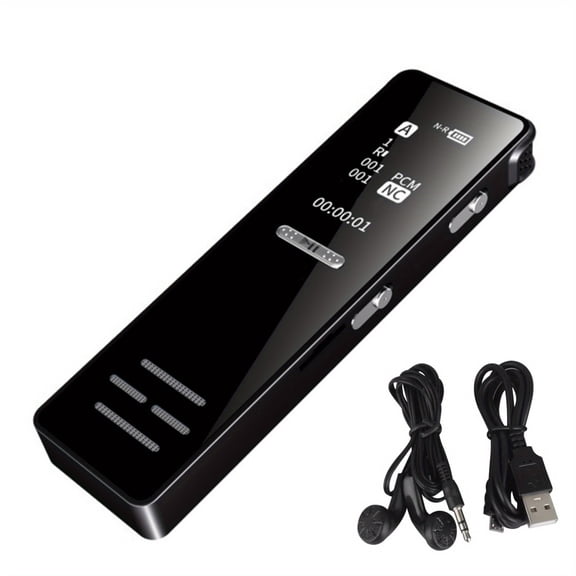 Compact 128GB Voice Recorder - OLED Screen HD Voice Activated Audio Device