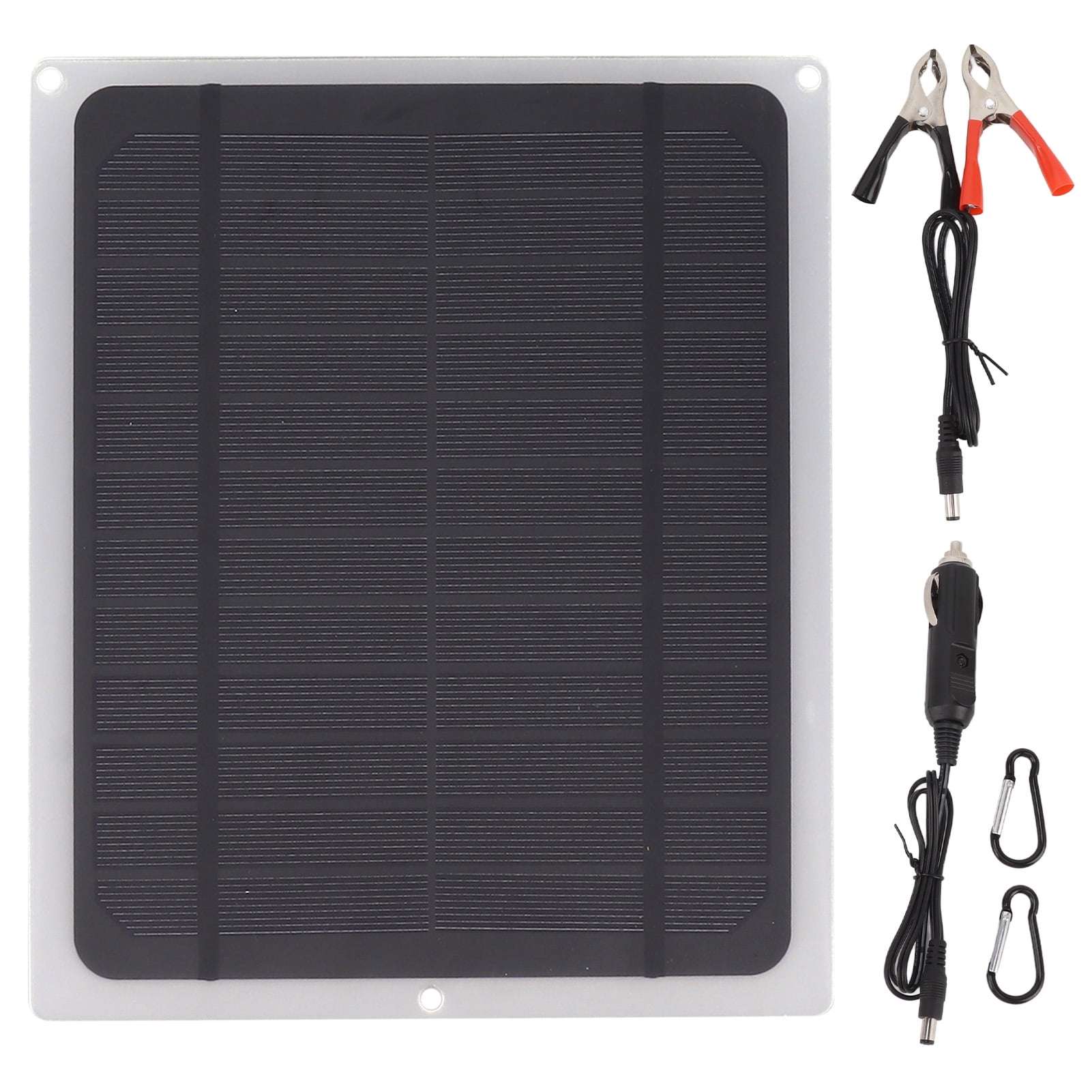Compact 12W Solar Panel, Perfect For Outdoor Charging, Includes Hooks  Manual, Reliable Power