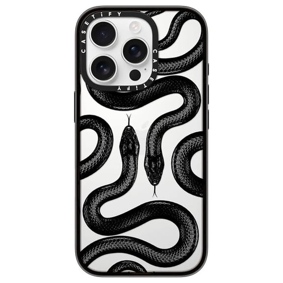 Compact 16 Pro Case [4 ft. 2X Military Grade Drop Protection/Slim/Lightweight] - Black Kingsnake - Clear Black