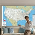 thumbnail image 1 of Compact 18x29 Inch United States Road Map - Space-Saving White Canvas Wall Map for Small Rooms, 1 of 10