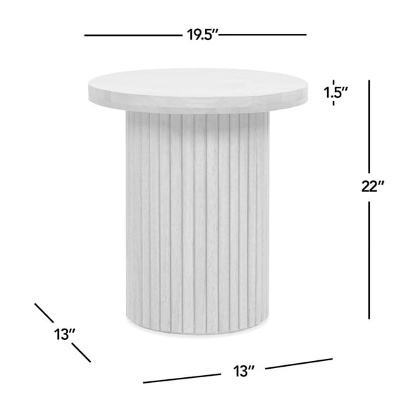 Compact 19.5" Fluted Pillar - Fits Small Spaces and Enhances Interiors