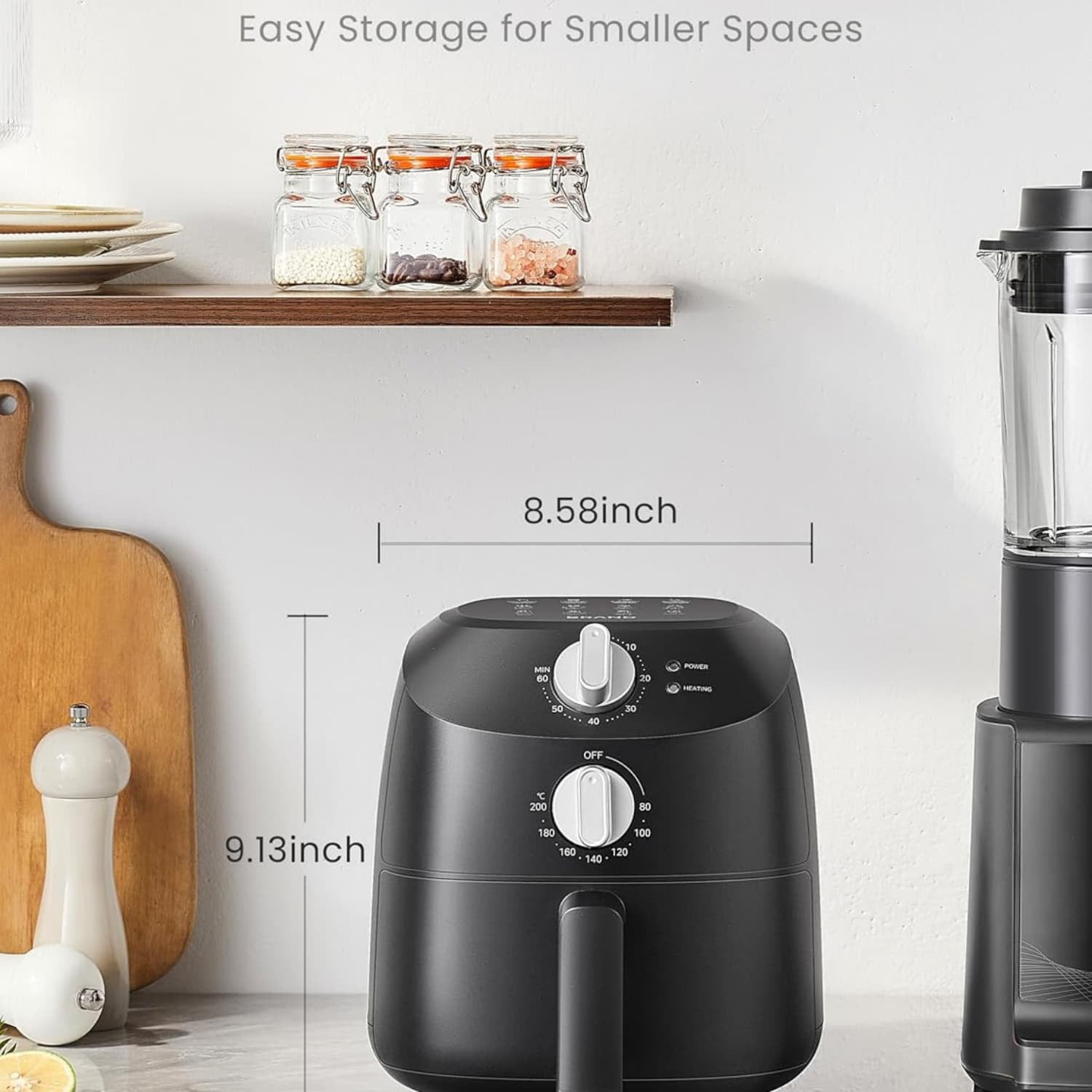 Compact 2.1 Quart Air Fryer with 12 Menu Options, Adjustable Timer & Temperature Control 180-400 degrees F, Dishwasher-Safe Nonstick Fry Basket