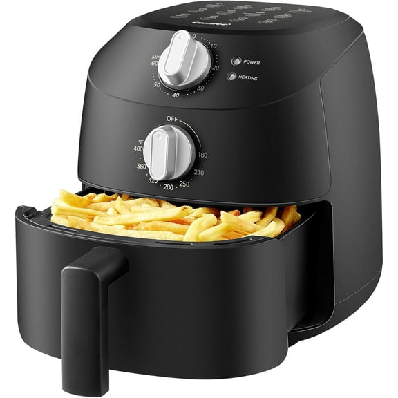 Compact 2.1-quart Air Fryer with 12 Menu Options, Adjustable Timer and Temperature Control 180-400 Degrees Fahrenheit, and Dishwasher-safe Non-stick Fry Basket