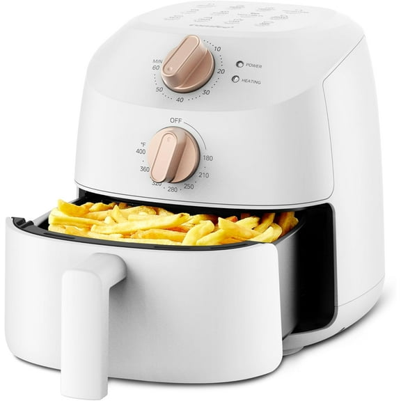 Compact 2.1-quart Air Fryer with 12 Menu Options, Adjustable Timer and Temperature Control 180-400 Degrees Fahrenheit, and Dishwasher-safe Non-stick Fry Basket