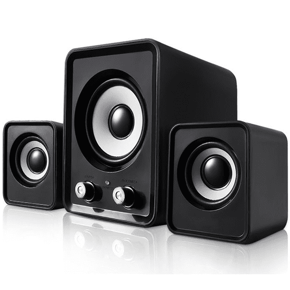 Compact 2.1 subwoofer USB speaker set 12W, 3.5 mm, USB power supply, for PC, laptop, tablet and smartphone