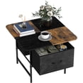 thumbnail image 1 of Compact 2-Tier Round Coffee Table with Storage Drawer, Farmhouse Small Space Center Table for Living Room, Apartment, Office, 1 of 10