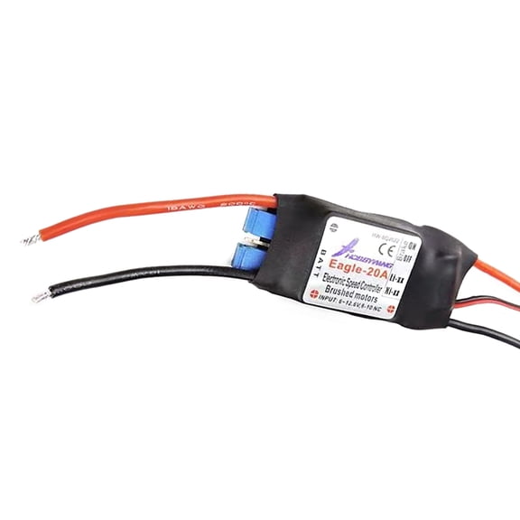 Compact 20A Brushed ESC with Advanced Safety and Thermal Protection for RC Cars, Boats, and Drones GUYUTING Spare Part