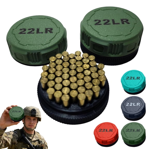 Compact .22LR Mini Ammo Storage Containers, Durable Pocket Carry Ammo Box Equipped with Reliable Screw Lid for Outdoor Use