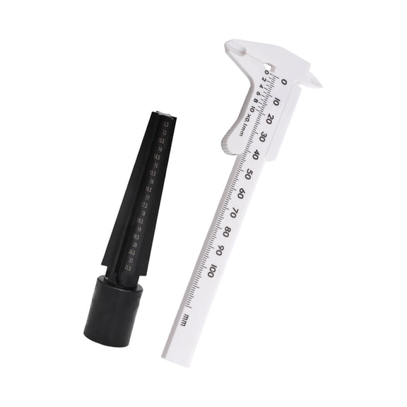Compact 22g Jewelry Measurement Set Containing Iron Hoop Gauge And Elastomer Digital Caliper