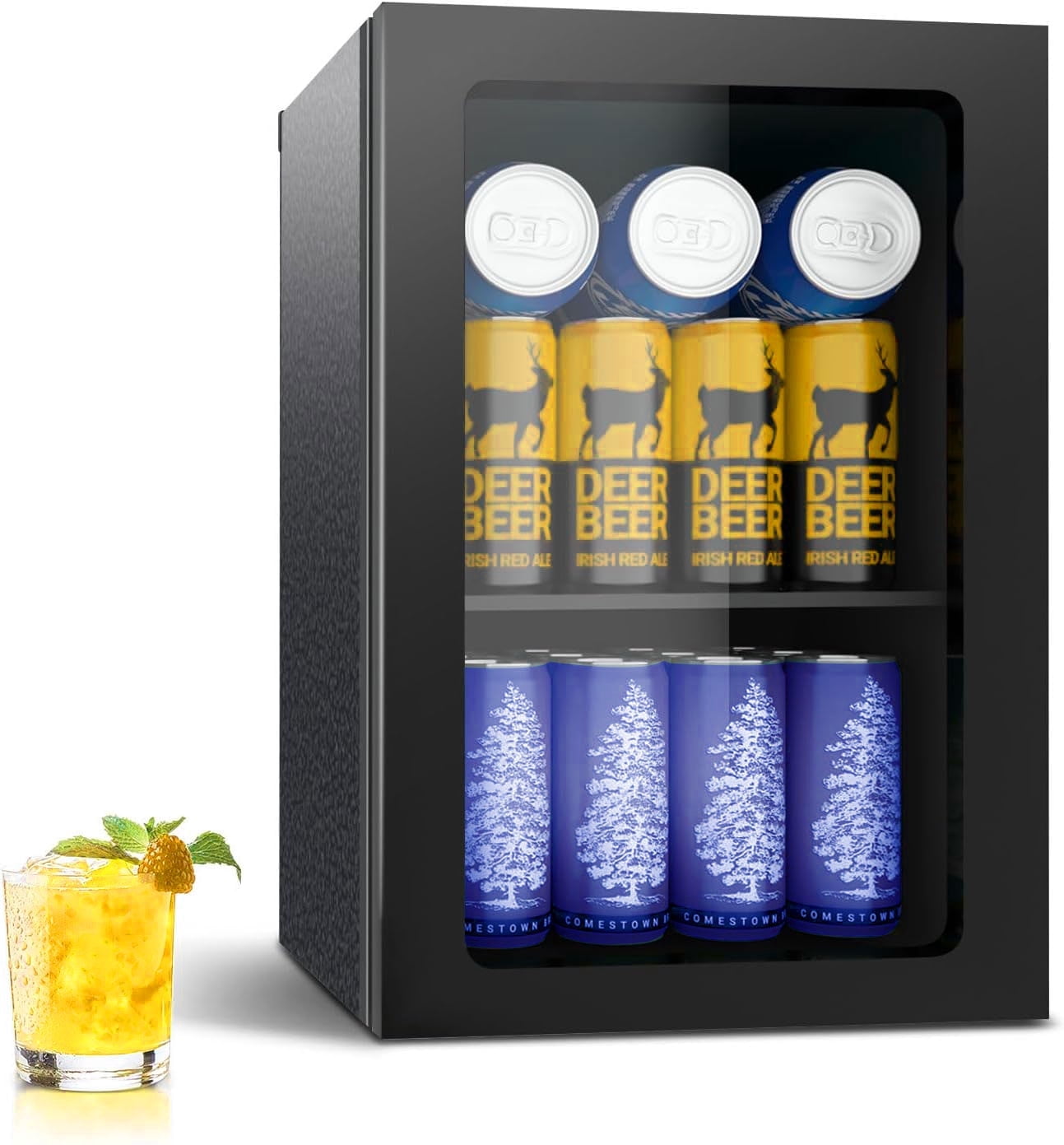 Compact 24 Can/0.9 Cubic Foot Beverage Fridge For Soda, Beer Or Wine, Drinks Refrigerator Cooler